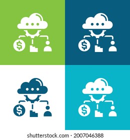 Analysis Flat four color minimal icon set