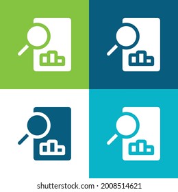 Análisis Plano de cuatro colores conjunto de iconos mínimo