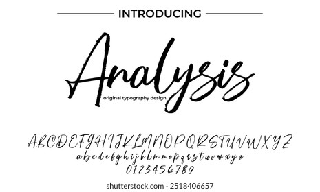 Pincel con estilo pintado con letras de Vector en mayúsculas, alfabeto, tipo de letra