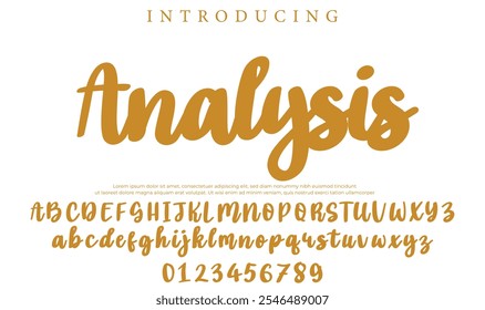 Analysis Font Stylish brush painted an uppercase vector letters, alphabet, typeface