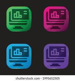 Icono de botón de cuatro colores