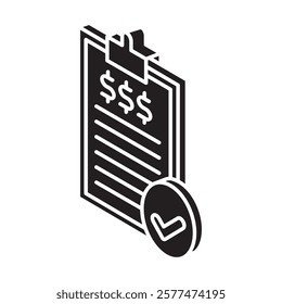 Analysis glyph isometric 3D. use for modern concept, print, UI, UX kit, web and app development. Vector EPS 10, related to education, business, finance, investment.