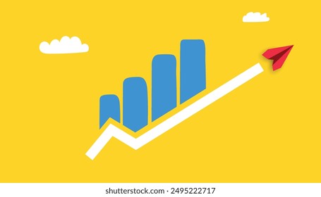 Analysis going from low chart to bullish.
red plane flies to rising economy.