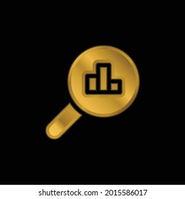 Analysis gold plated metalic icon or logo vector
