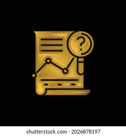 Analysis gold plated metalic icon or logo vector
