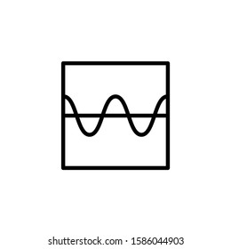 Analysis graph icon vector in black flat designon white background, sin curve graph icon