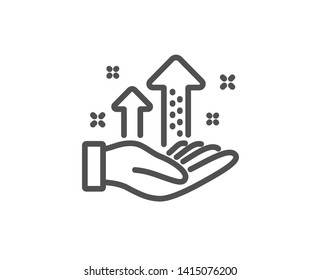Analysis graph line icon. Results chart sign. Traffic management symbol. Quality design element. Linear style analysis graph icon. Editable stroke. Vector