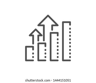 Analysis graph line icon. Results chart sign. Traffic management symbol. Quality design element. Linear style analysis graph icon. Editable stroke. Vector
