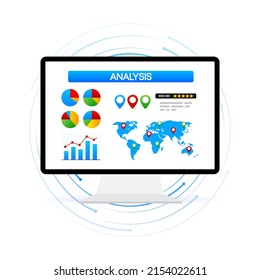 Analysis, great design for any purposes. Vector illustration, cartoon character