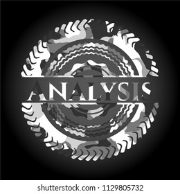 Analysis grey camouflage emblem