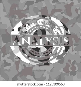 Analysis grey camouflaged emblem