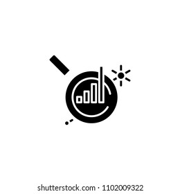 Analysis of growth black icon concept. Analysis of growth flat  vector symbol, sign, illustration.