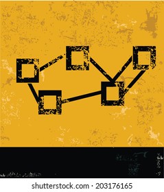 Analysis grunge symbol,yellow vector