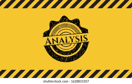 Analysis grunge warning sign emblem. Vector Illustration. Detailed.