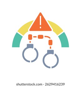 analysis high crime areas color flat icon for digital and print projects.  Minimal clean icons for apps and websites. Modern simple icons for UI UX and branding