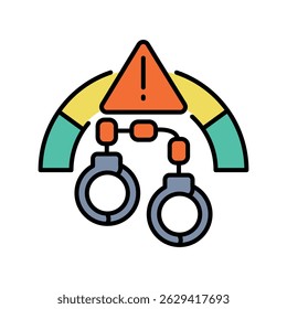 análise de alto crime áreas ícone de linha de cor para projetos digitais e de impressão.  Ícones mínimos de limpeza para aplicativos e sites. Ícones simples modernos para UI UX e branding