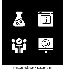 analysis icon. 4 analysis set with ui, meeting and flask vector icons for web and mobile app
