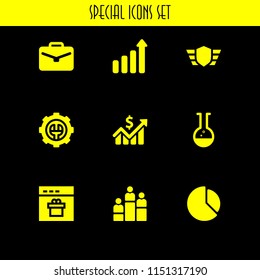 analysis icon. 9 analysis set with rank, portfolio, chart and seo and web vector icons for web and mobile app