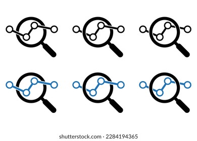 Analysis icon. Analytics symbol, analyzing vector sign. Marketing Research icon. Finance monitoring symbol.