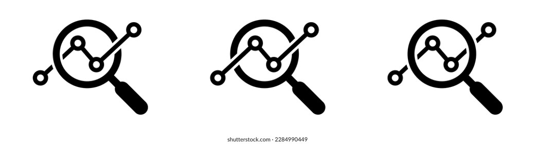 Analysis icon. Analytics symbol, analyzing vector sign. Marketing Research icon. Finance monitoring symbol.