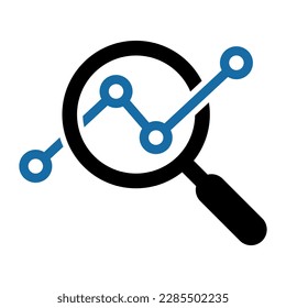 Analysis icon. Analytics symbol, analyzing vector sign. Marketing Research icon. Finance monitoring symbol.