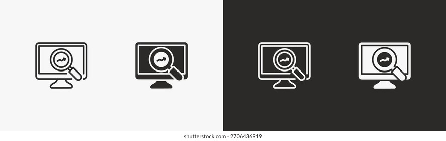 Icono de análisis en colección de estilo blanco y negro