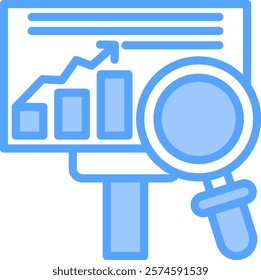 Analysis Icon blue Vector Illustration