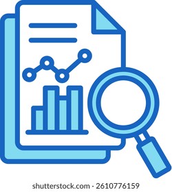 Analysis Icon Blue Vector Illustration