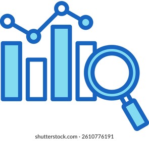 Analysis Icon Blue Vector Illustration