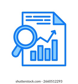 Analysis Icon Blue Vector Illustration