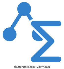 Analysis icon from Business Bicolor Set. This flat vector symbol uses cobalt color, rounded angles, and isolated on a white background.