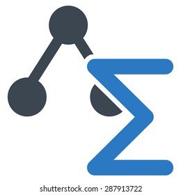Analysis icon from Business Bicolor Set. This flat vector symbol uses smooth blue colors, rounded angles, and isolated on a white background.