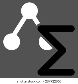 Analysis icon from Business Bicolor Set. This flat vector symbol uses black and white colors, rounded angles, and isolated on a gray background.