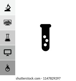 Analysis icon. collection of 6 analysis filled icons such as test tube, board, microscope. editable analysis icons for web and mobile.