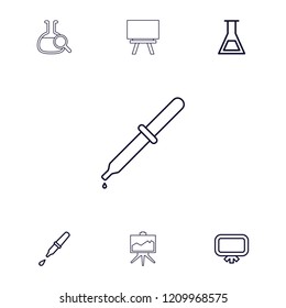 Analysis icon. collection of 7 analysis outline icons such as board, pipette, test tube. editable analysis icons for web and mobile.