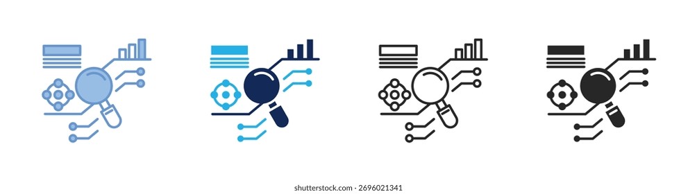 Colección de iconos de análisis con varios estilos