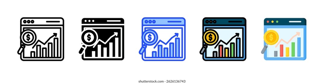 Analysis Icon Collection With Multiple Styles