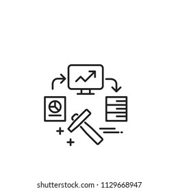 Analysis icon. Data mining symbol modern, simple, vector, icon for website design, mobile app, ui. Vector Illustration