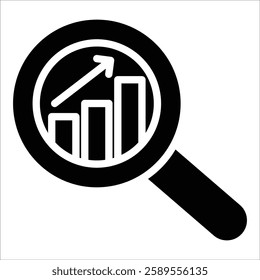 analysis icon element in glyph style suitable for design