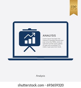 Analysis Icon Flat Info Graphic Symbol