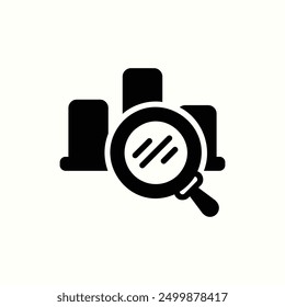 analysis icon, glyph black style icon