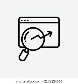  analysis icon, isolated business plan outline icon in light grey background, perfect for website, blog, logo, graphic design, social media, UI, mobile app