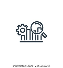 Analysis icon isolated on white background. Analytics vector symbol for web and mobile design.