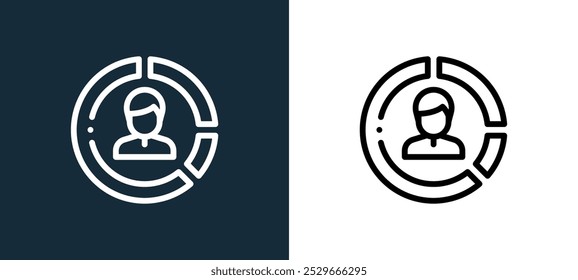 Icono de análisis aislado en colores blanco y negro. Esquema de análisis Icono de Vector lineal de la colección de reclutamiento para App móviles, Web y UI.