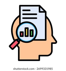 Analysis Icon Lineal Color Design Vector Illustration