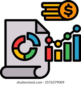 Analysis Icon Lineal Color Vector Illustration