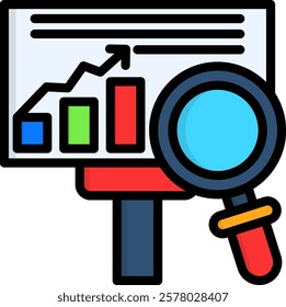 Analysis Icon Lineal Color Vector Illustration