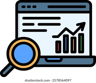 Analysis Icon Lineal Color Vector Illustration