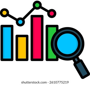 Analysis Icon Lineal Color Vector Illustration