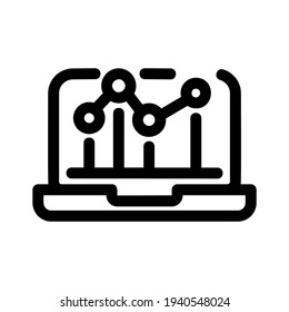 Analysesymbol oder Logo einzeln auf Zeichensymbolen, Vektorgrafik - qualitativ hochwertige Vektorsymbole mit schwarzem Hintergrund
